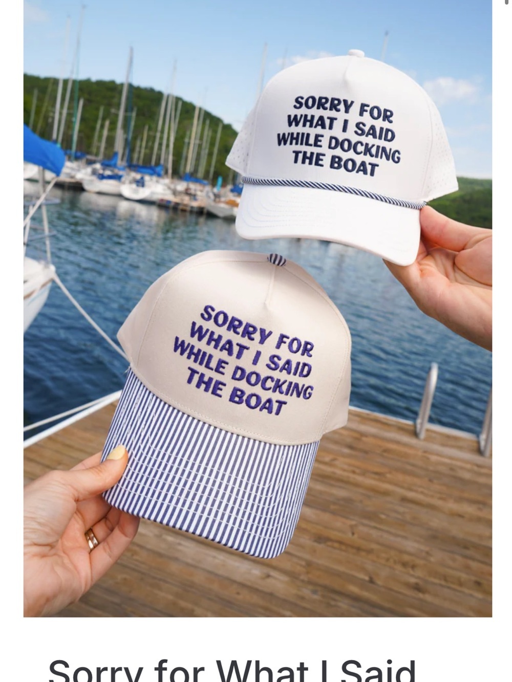 Sorry For What I Said While Docking The Boat Hat - White/Cream